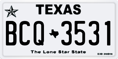 TX license plate BCQ3531