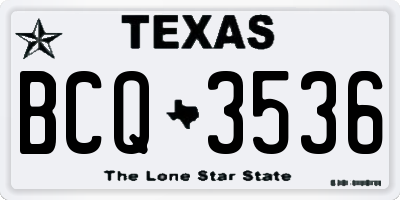 TX license plate BCQ3536
