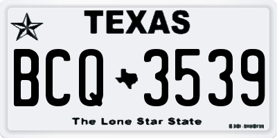TX license plate BCQ3539