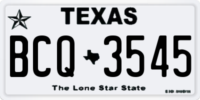 TX license plate BCQ3545