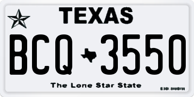 TX license plate BCQ3550