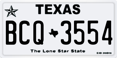 TX license plate BCQ3554