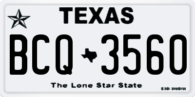 TX license plate BCQ3560