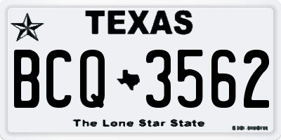 TX license plate BCQ3562