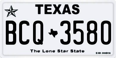 TX license plate BCQ3580