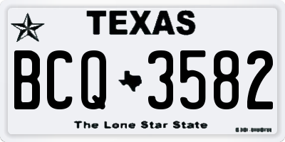TX license plate BCQ3582