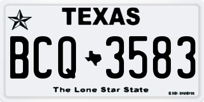 TX license plate BCQ3583