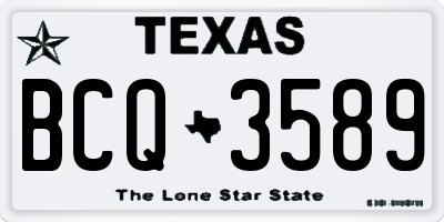 TX license plate BCQ3589