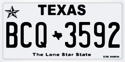 TX license plate BCQ3592
