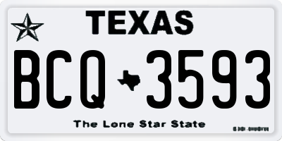 TX license plate BCQ3593