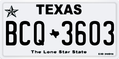 TX license plate BCQ3603