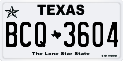 TX license plate BCQ3604