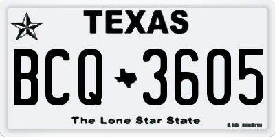 TX license plate BCQ3605
