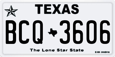 TX license plate BCQ3606