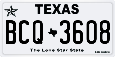 TX license plate BCQ3608