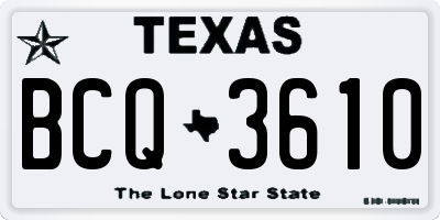 TX license plate BCQ3610