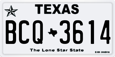 TX license plate BCQ3614