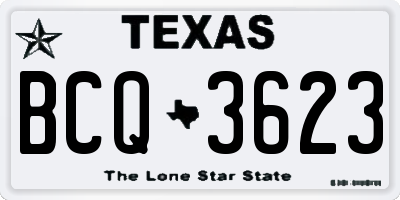 TX license plate BCQ3623