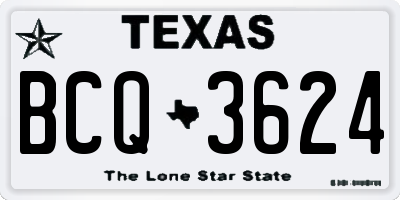 TX license plate BCQ3624