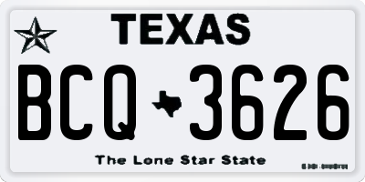 TX license plate BCQ3626