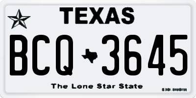 TX license plate BCQ3645