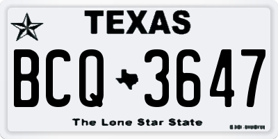 TX license plate BCQ3647