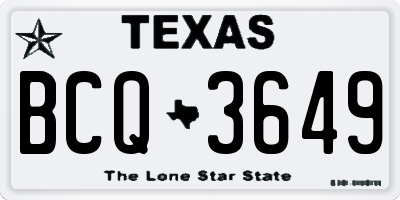 TX license plate BCQ3649