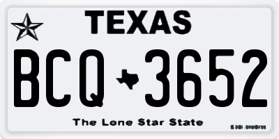 TX license plate BCQ3652