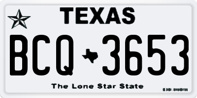 TX license plate BCQ3653