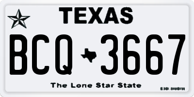 TX license plate BCQ3667