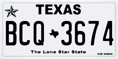 TX license plate BCQ3674