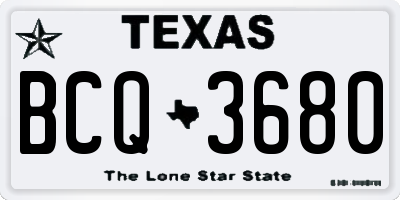 TX license plate BCQ3680