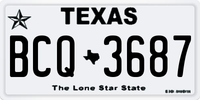 TX license plate BCQ3687