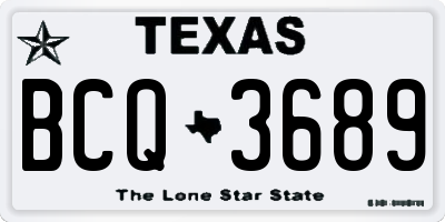 TX license plate BCQ3689