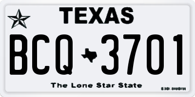 TX license plate BCQ3701