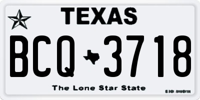 TX license plate BCQ3718