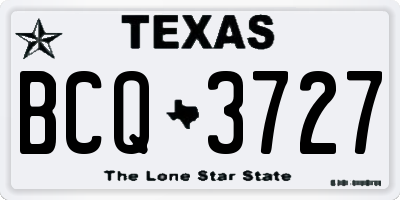 TX license plate BCQ3727