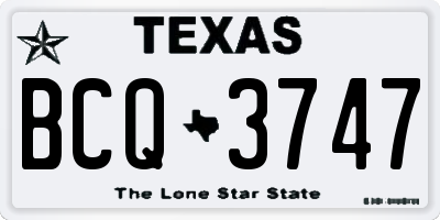 TX license plate BCQ3747