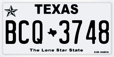 TX license plate BCQ3748