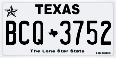 TX license plate BCQ3752