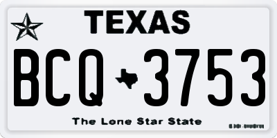 TX license plate BCQ3753