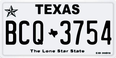 TX license plate BCQ3754