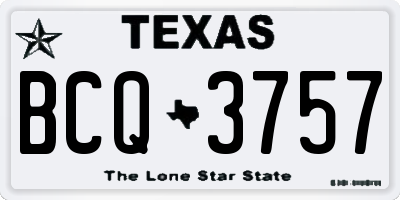 TX license plate BCQ3757