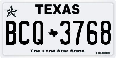 TX license plate BCQ3768