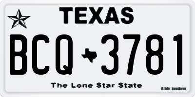 TX license plate BCQ3781