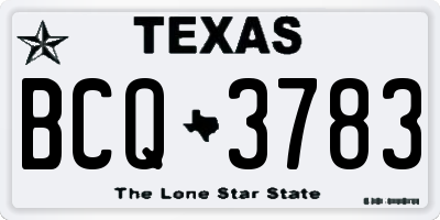 TX license plate BCQ3783