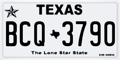 TX license plate BCQ3790