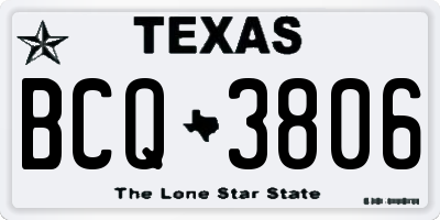 TX license plate BCQ3806