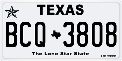 TX license plate BCQ3808