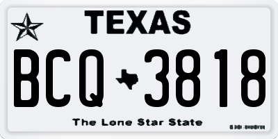 TX license plate BCQ3818